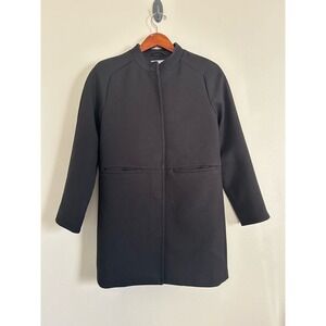 H & M Women's Black Wool Blend‎ Dress Coat  Lined Opera EUC-2